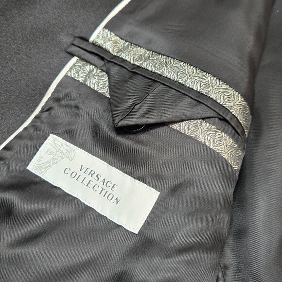 Versace Silver Single-Breasted Blazer Jacket - Picture 11 of 13